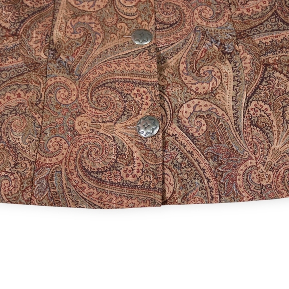 Brown Paisley Button-Up Vest - Picture 4 of 8